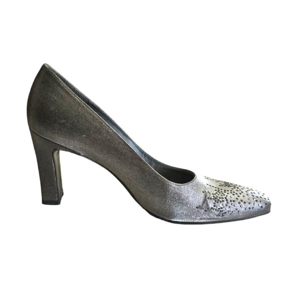 Stuart Weitzman Silver Explosion Rhinestone Squar… - image 4